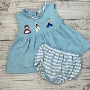 Frozen Embroidered shirt and shorts set, Stitchy Fish brand, 2T